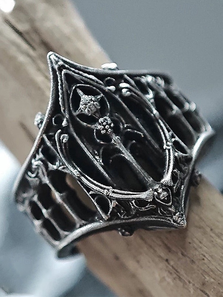 Inel gotic din argint pentru femei – design complex inspirat de catedrală, perfect pentru Halloween, petreceri în costume și pasionații de fantezie 2025 - $9.99 –P8