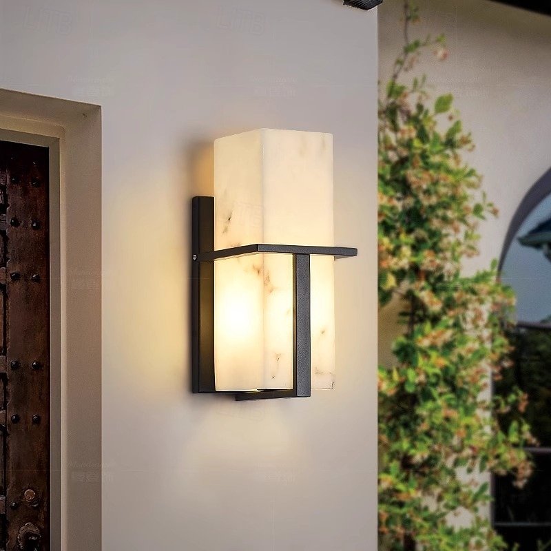 utendørs LED-vegglampe linjedesign vanntett belysning innendørs marmorvegglampe moderne soverom varmt hvitt lys 1 stk 2025 - $182.99 –P3
