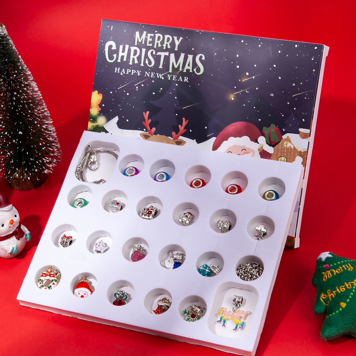 Christmas Advent Calendar Bracelets 2025 for Girls, 24 Days DIY Jewelry Making Kit with 22 Charm Beads and 2 Adjustable Bracelets, Xmas Countdown Gift for Kids Teens Women 2025 - $14.99 –P7