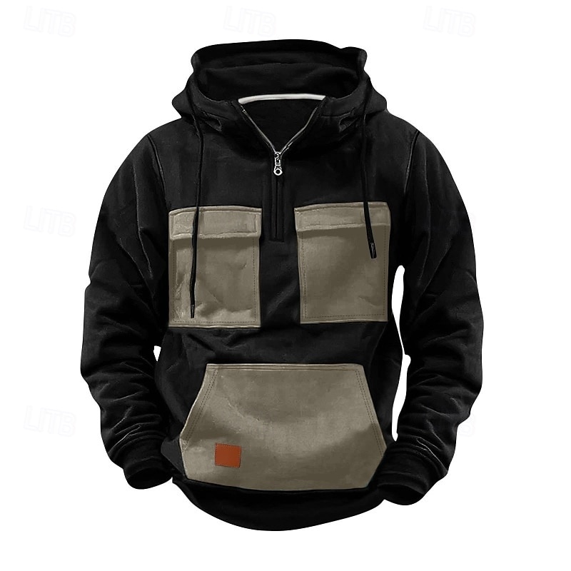 Per uomo Felpa con cappuccio Felpa con cappuccio e zip corta Felpa con cappuccio tattica Rosso Blu Viola Verde Cachi Con Cappuccio Semplice Cerniera Blocco di colore Sport & Outdoor Casuale Quotidiano del 2025 a $23.99 –P2