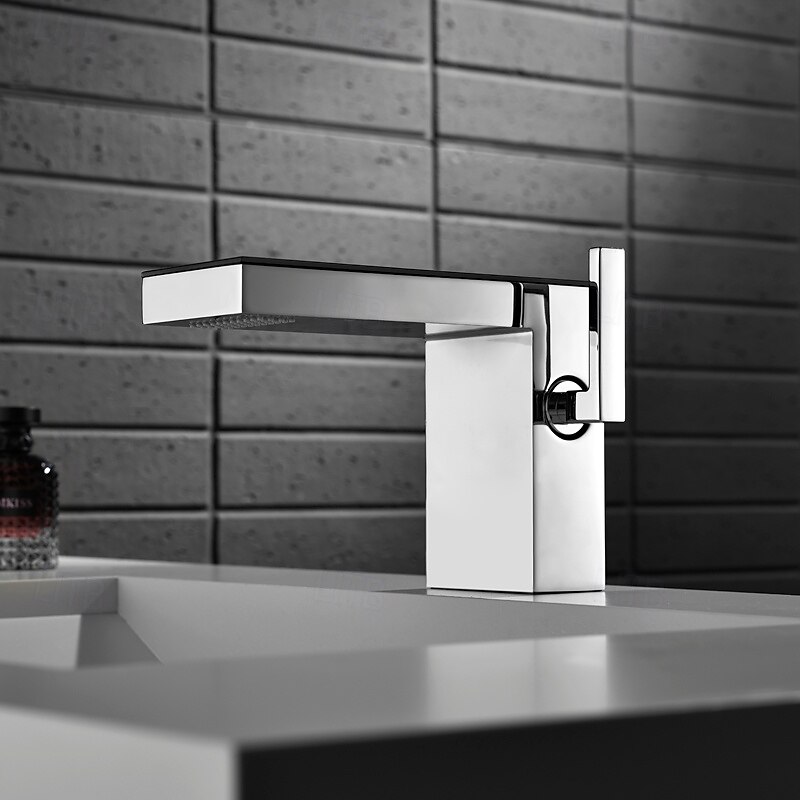Robinet de lavabo - Cascade Électroplaqué Ensemble central Poignée unique à un trouBath Taps de 2025 ? $153.99 –P2