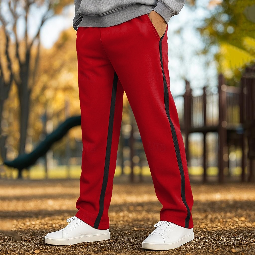 Homens Calças Esportivas Calças Calça de moletom de perna reta Cintura elástica Perna reta Bloco de cor Retalhos Conforto Respirável Comprimento total Ao ar livre Casual Diário Férias Esportes Preto de 2025 por $18.99 –P5