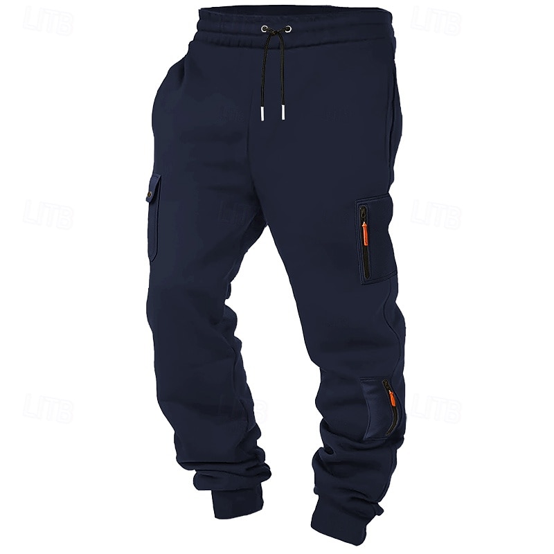 Herre Joggebukser Jogger Bukser Cargo joggebukse Snorer Lomme Elastisk midje عادي Komfort Sport & Utendørs Daglig Mote Fritid Svart Hvit Mikroelastisk 2026 - $21.99 –P6