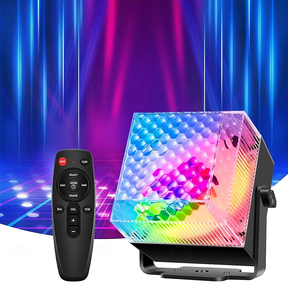 Mini lumières de fête RVB colorées activées par le son, lumière stroboscopique de fête avec télécommande pour Halloween, Noël, mariage, anniversaire, fêtes, lumières de scène à LED pour extérieur, de 2025 ? $32.99 –P1