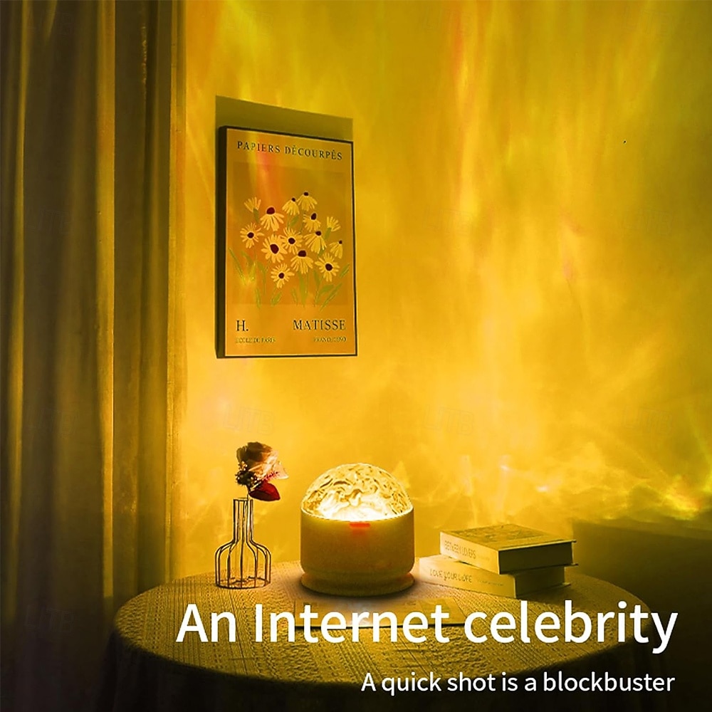 Ночной светильник Galaxy Light Aurora с 16 цветами, проектор океанских волн с пультом дистанционного управления и зарядкой через USB, проектор северного сияния для спальни, домашнего декора, подарки 2026 - $17.99 –P5