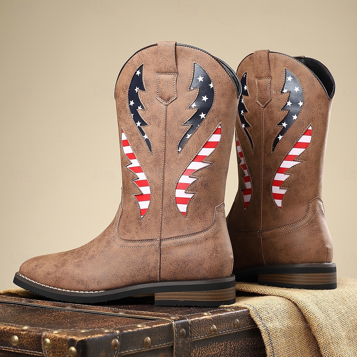 Per uomo Stivali Stivali da Cowboy Retrò Camminata Vintage Casual All'aperto Quotidiano Pelle PU Camoscio Confortevole Antiscivolo Caldo Stivali a Metà Polpaccio Slip-on Nero Marrone Cachi Estate del 2026 a $64.99 –P10