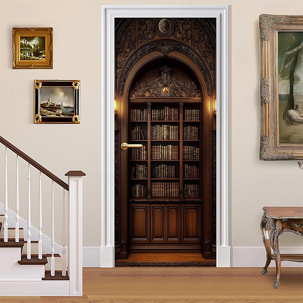 Copertura della porta Banner per esterni libreria Biblioteca 3D Accademia oscura Camera da letto Soggiorno Porta d'ingresso Decorazioni Parete Porta Sfondo del 2026 a kr.200 –P4