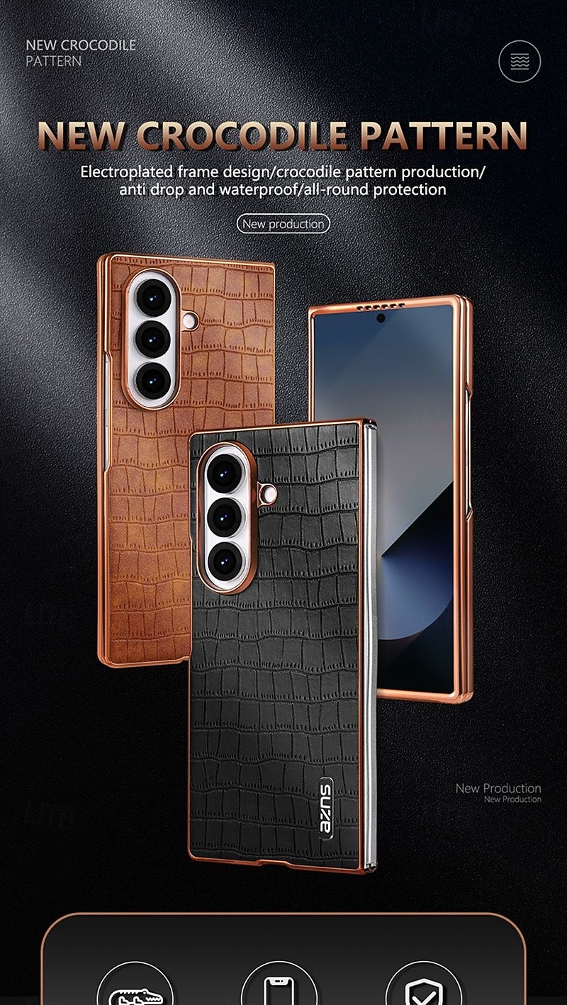 телефон Кейс для Назначение SSamsung Galaxy Z-образный сгиб 7 Z-сгиб 6 Z Fold 5 Z Fold 4 Кейс на заднюю панель Защита от удара Ретро ТПУ Кожа PU 2025 - $13.99 –P1
