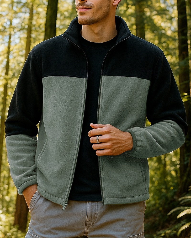 Per uomo Giacca da escursionismo Giacca in Pile Inverno All'aperto Patchwork Calore Termico Top Verde Grigio del 2025 a $32.99 –P4