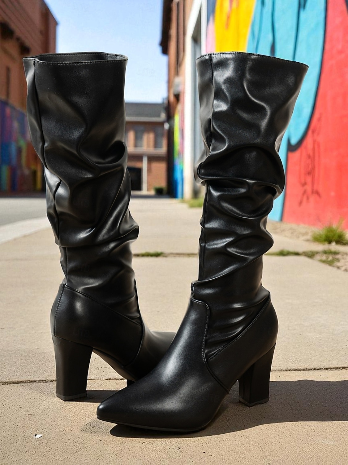 Bottes hautes en similicuir marron pour femme - Bottes d'automne et d'hiver à talon bloc et bout pointu pour un usage quotidien élégant et un style urbain décontracté de 2025 ? $46.99 –P1