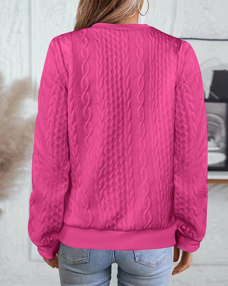 Per donna Felpa con texture Felpe Felpe con cerniera Semplice Streetwear Casual Comodo Manica Lunga Collo Alto Top Regolari Streetwear Ferie Uscire Zip a un quarto Bianco Rosa Vino Rosa scuro Blu del 2025 a $22.99 –P20