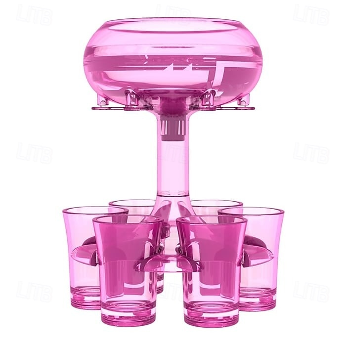 6 Shot Glass Dispenser and Holder Acrylic Liquor Dispenser Set with Cup Rack Durable Anti Drop Six Cup Pourer Perfect Bar Accessory Whiskey Vodka Drinkware Gift Set 2025 - $22.99 –P13