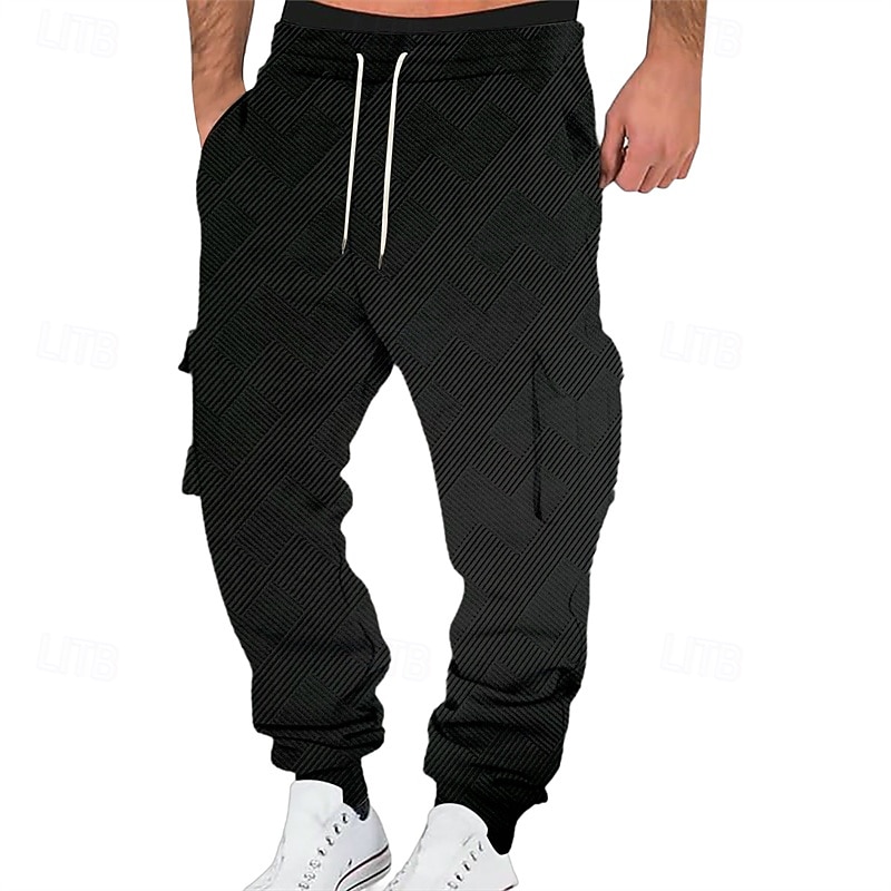 Men's Sweatpants Joggers Trousers Jacquard Drawstring Pocket Plain Comfort Daily Sports Outdoor Fashion Casual White Wine Micro-elastic 2026 - $25.99 –P6