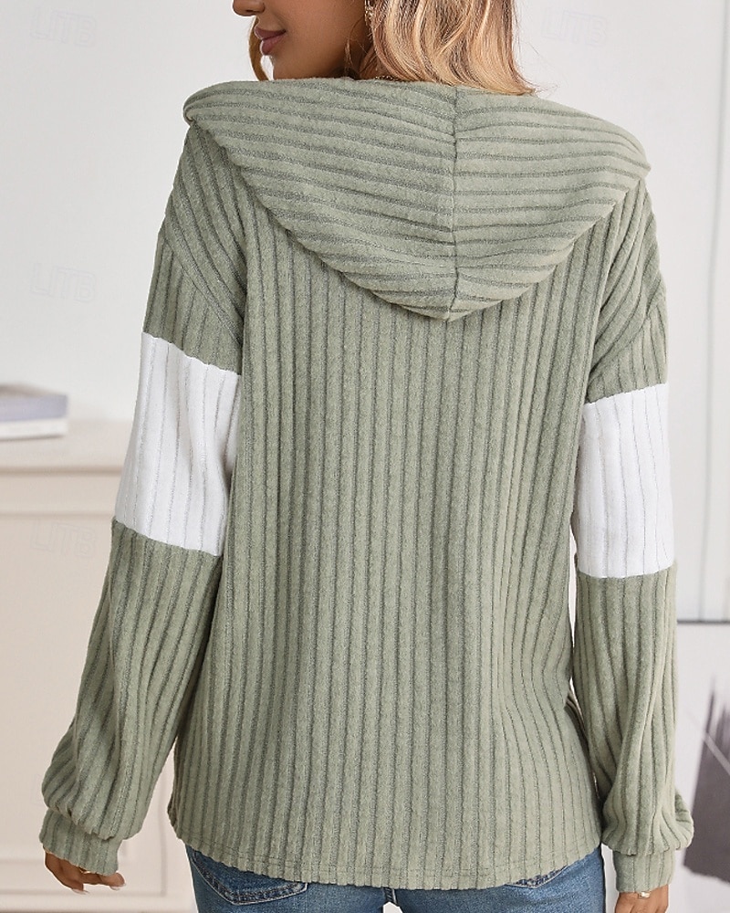 Damen Kapuzenjacke Bequem Patchwork Reißverschluss Lässig Farbblock Ausgehen Wochenende Reisverschluss Regulär Mit Kapuze Normale Passform Langarm Oberbekleidung Schwarz Hellgrün Rosenrot Herbst 2025 - $26.99 –P6
