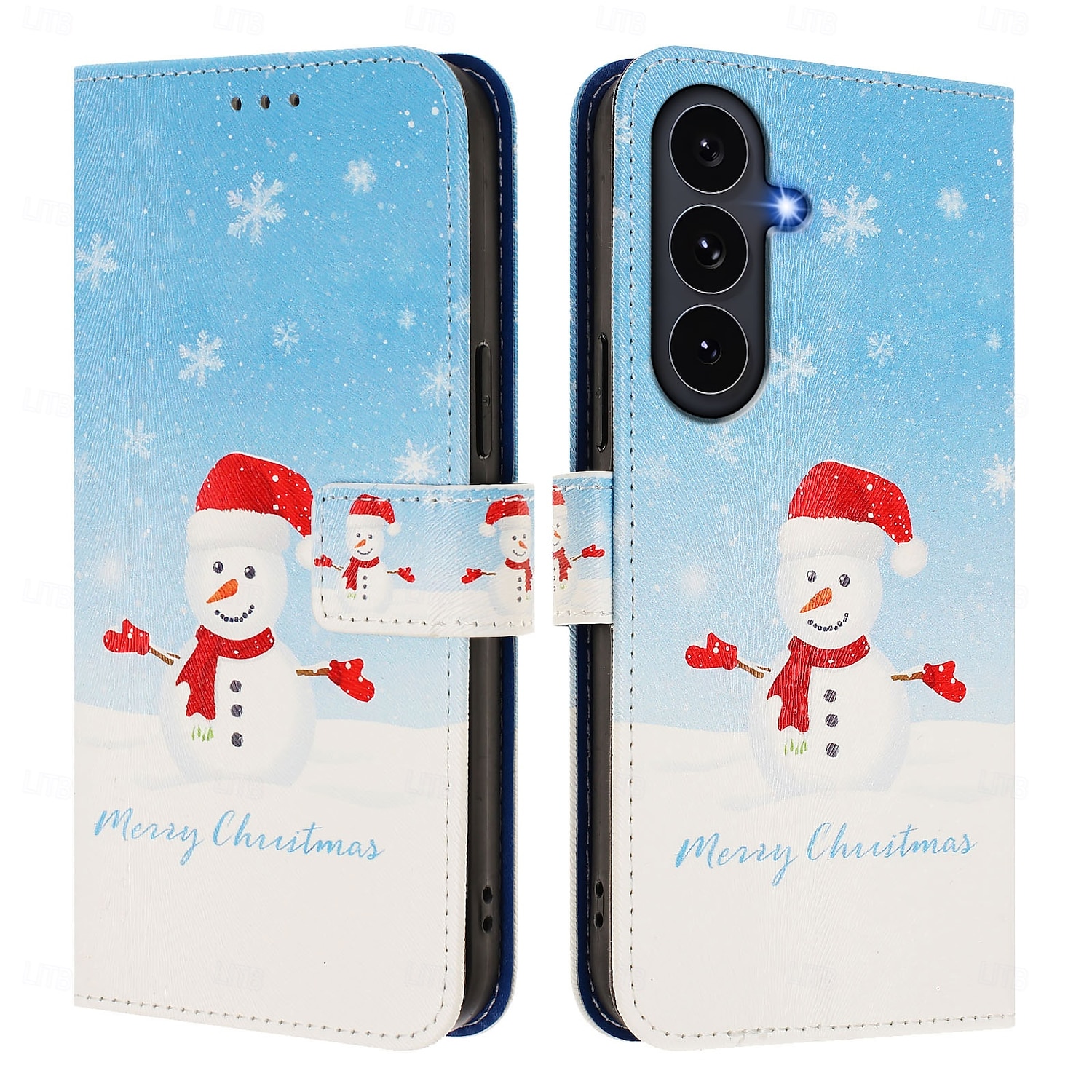 teléfono Funda Para iPhone 17 Pro Max 17 Air 16 15 14 Pro Max Plus 16e 13 Mini Funda Trasera con correa de muñeca Caballete Ranura para tarjetas Navidad TPU Cuero de PU 2025 - $8.99 –P2