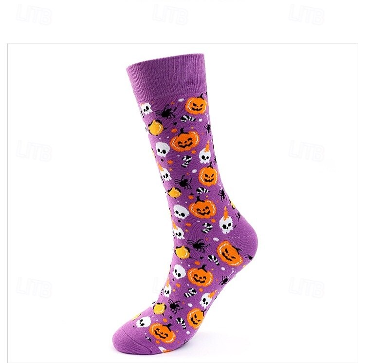 Calcetines largos de algodón de Halloween, calcetines con estampado de dibujos animados por encima de la pantorrilla para hombres y mujeres, medias deportivas hasta la rodilla resistentes a los olores 2025 - $7.99 –P2