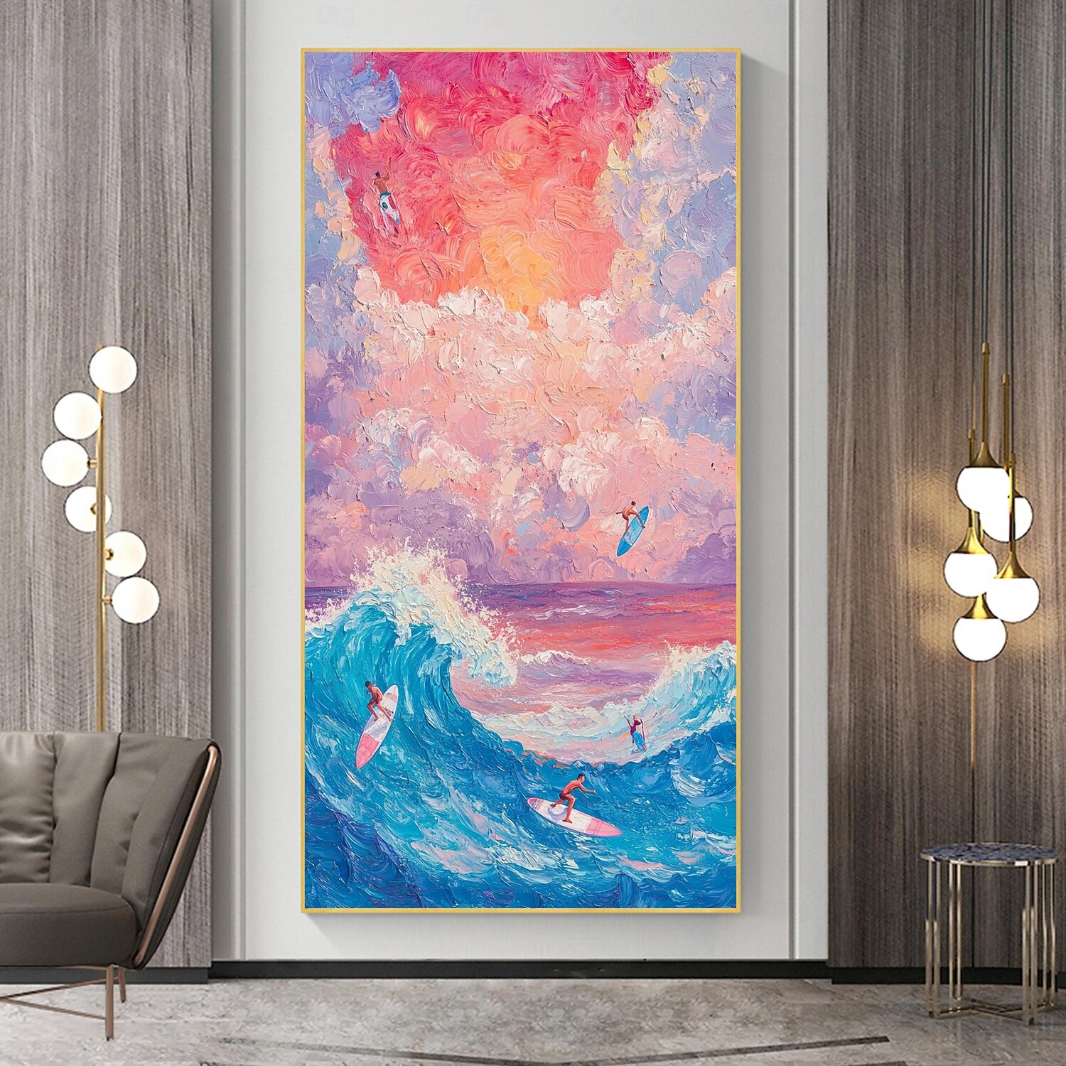 Handmade Original Seascape Oil Painting On Canvas Wall Abstract Ocean Waves Painting for Home Decor With Stretched Frame/Without Inner Frame Painting 2025 - $100.99 –P8