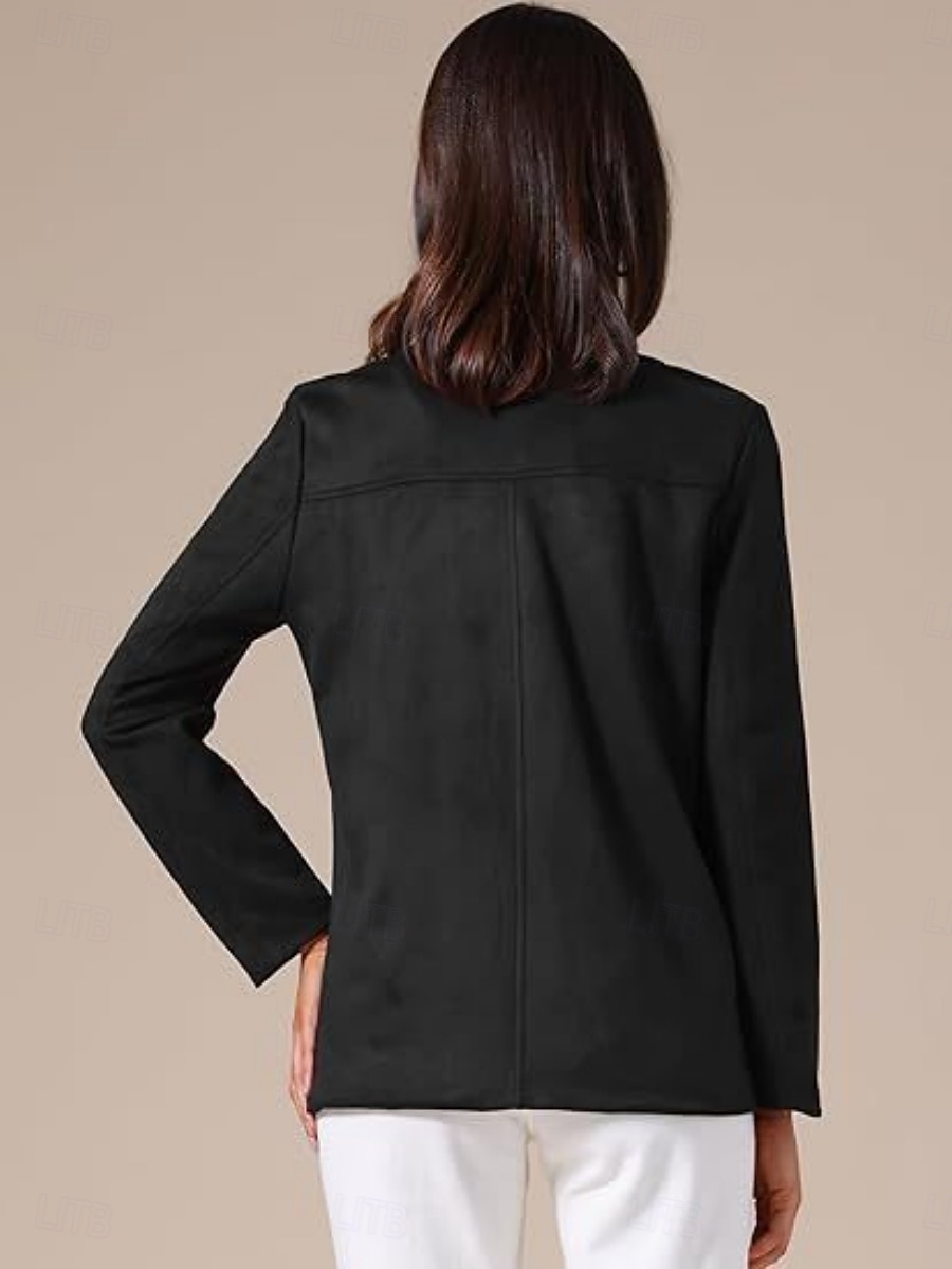 Femmes Veste Décontractée Confortable Respirant Boutons ancien Occasionnel Uni Vacances Rue Occasionnel Tenue quotidienne Simple Boutonnage Régulier Col Rabattu Coupe régulière manche longue de 2025 ? $33.99 –P12