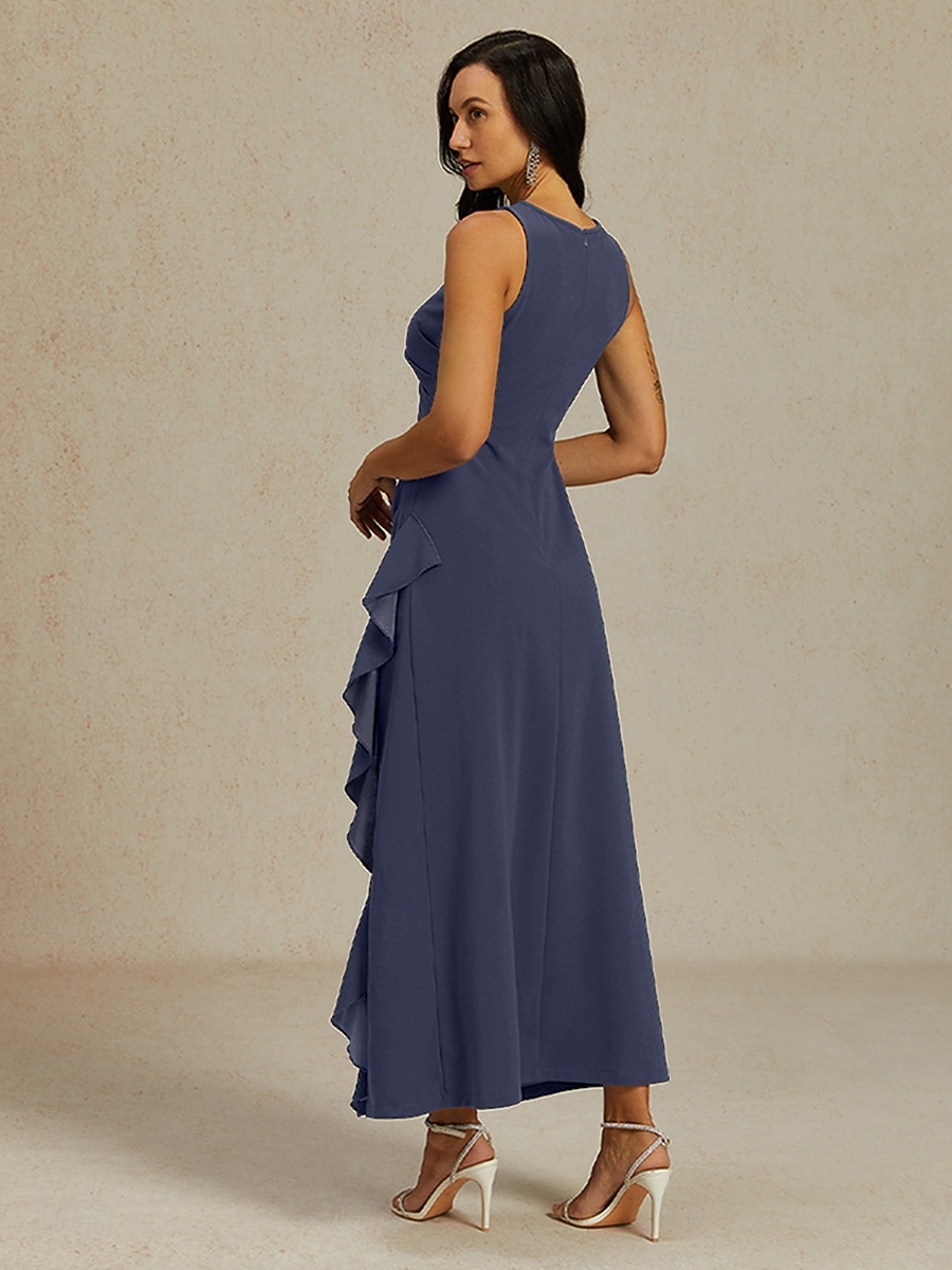 Per donna Abito maxi Tubino Abito Pieghettato Abito con balze Elegante Festa Abiti semi formali Ospite di nozze Laurea Cocktail party Tinta unica Senza Maniche Girocollo Scollo a Barca Viola Estate del 2025 a $99.99 –P2