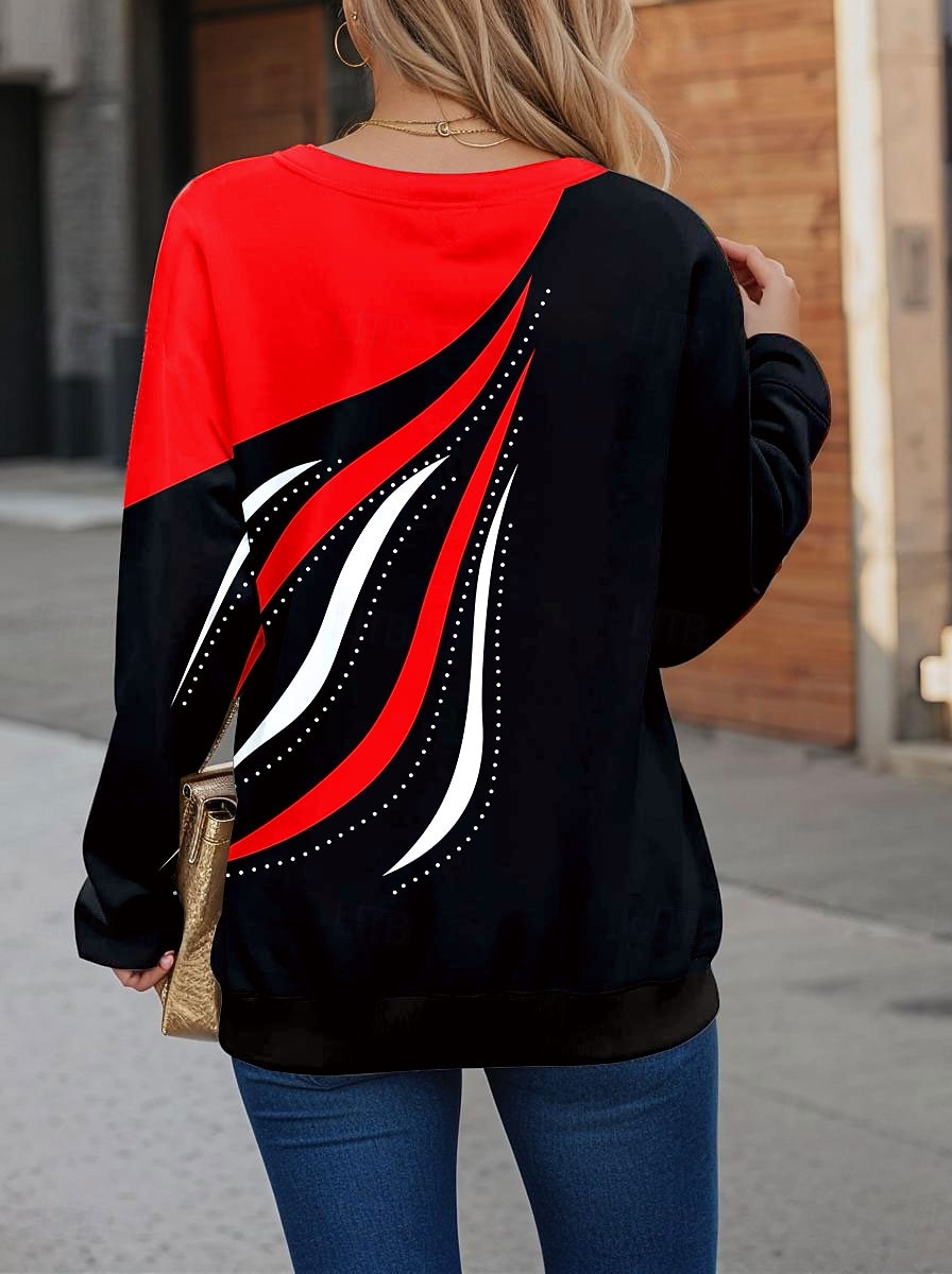 Per donna Felpa Pullover Felpe con cerniera Cerniera Stampato Grafico Geometrico Astratto Moda Casual Manica Lunga Girocollo Top Regolari Streetwear Abbigliamento Quotidiano Blu Rosso Viola Verde del 2026 a $27.99 –P2