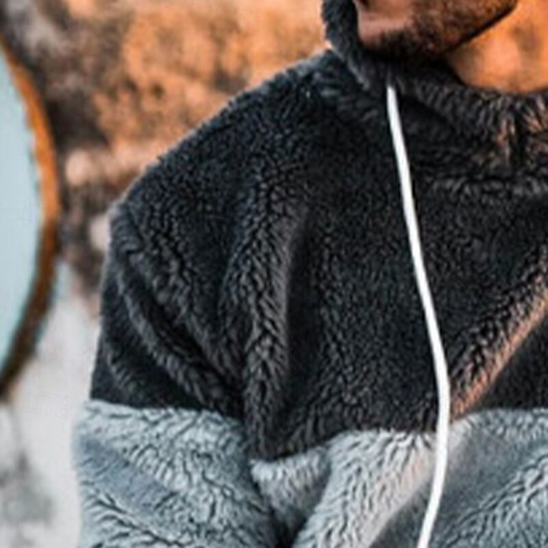 Per uomo Felpa con cappuccio Felpa con cappuccio a zip intera Felpa con cappuccio in pile Grigio scuro Con Cappuccio Semplice Patchwork Blocco di colore Sport & Outdoor Casuale Quotidiano Streetwear del 2025 a $27.99 –P2