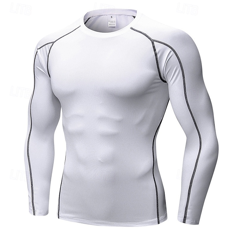 Per uomo Maglia a compressione Strato di base per l'allenamento T-shirt Fitness Manica Lunga Top Athleisure Autunno Asciugatura Rapida Palestra Pallacanestro Atletico abbigliamento sportivo del 2025 a $20.99 –P3