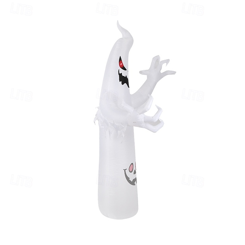 1 lampada gonfiabile da 2,4 m/8 piedi con striscia luminosa bianca a forma di fiamma per Halloween, modello ad aria, per interni ed esterni, cortile, giardino, prato, atmosfera di festa, spina del 2025 a $47.99 –P6