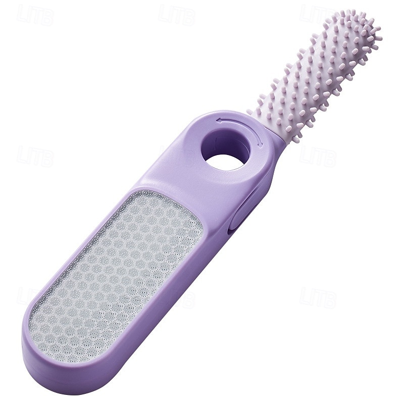 2-in-1-Nano-Glasfuß &Fußfeile zum Entfernen von Peelings &Massagebürste mit ergonomischem Griff, langlebiger Kunststoff, manueller Rasierer in Hellbeige für glatte Füße, Hände, Ellbogen und Knie 2025 - $8.99 –P13