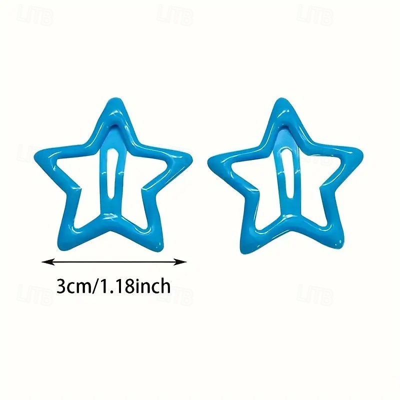 Ensemble de 50/100 pinces à cheveux en alliage en forme d'étoile colorée assortie, style vintage élégant, design creux léger, accessoires pour cheveux à la mode pour un usage quotidien et un style de 2026 ? $13.39 –P5