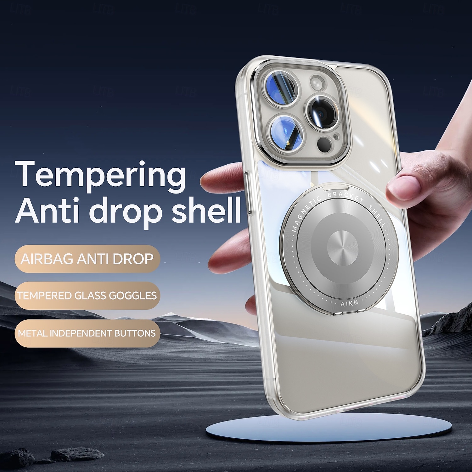 Phone Case For 16 15 14 Pro Max 13 Pro Max Back Cover Magnetic Kickstand Shockproof Retro TPU 2025 - $12.99 –P3