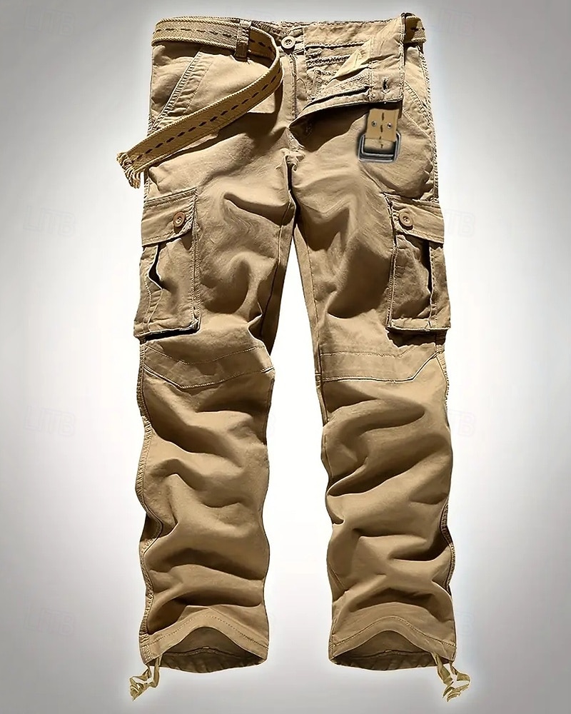 Per uomo Pantaloni Cargo Pantaloni Bottoni Multi-tasche Semplice Indossabile All'aperto Quotidiano Campeggio & Escursionismo Moda Classico Nero Verde militare del 2025 a $43.99 –P1