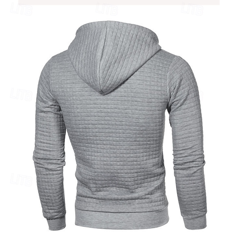 Per uomo Felpa con cappuccio Felpa con cappuccio a nido d'ape Felpa con cappuccio tattica Nero Bianco Grigio chiaro Grigio scuro Con Cappuccio Semplice Cerniera Testurizzato Sport & Outdoor Casuale del 2025 a $23.99 –P5
