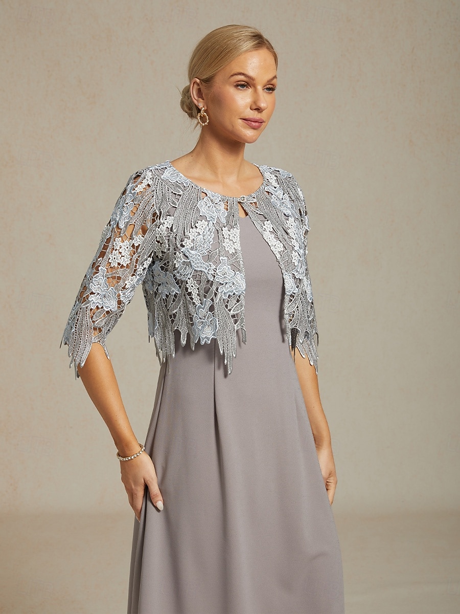 Dámské Krajkové topy Elegantní Romantické Tričkový Šedá Léto 2025 - $59.99 –P1