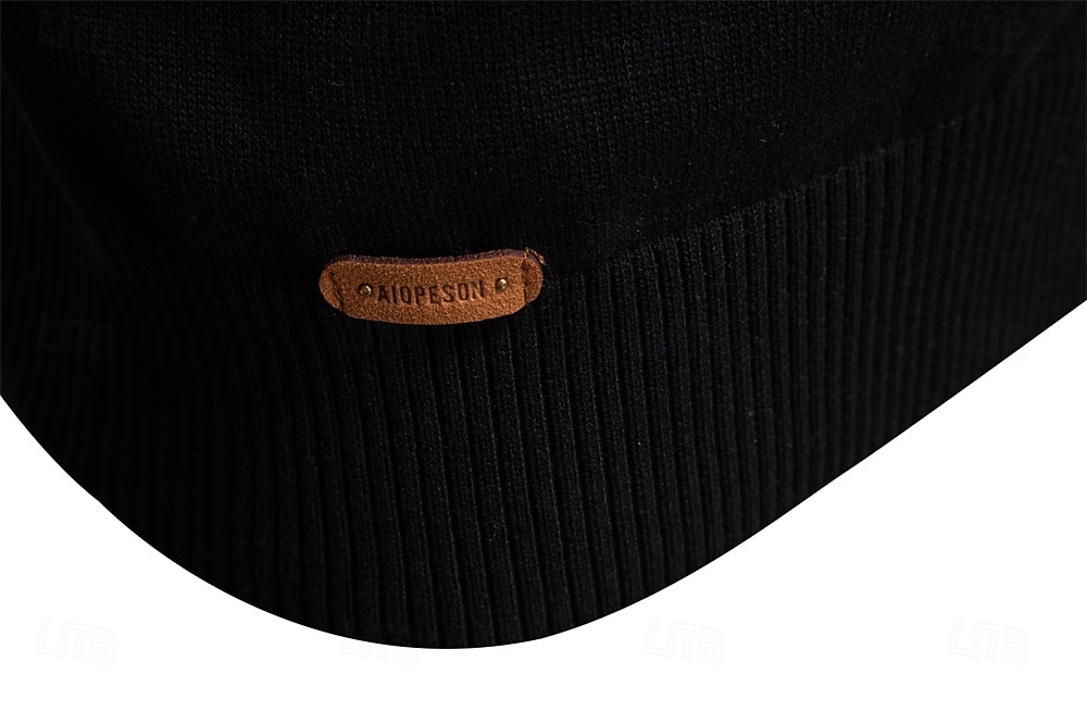 Homme Pull Tricoter Hauts Réguliers Demi-zip Bandes Rayé Col montant ancien Frais École Vacances Vêtement Tenue Printemps Automne Noir Violet S M L de 2025 ? $50.99 –P36