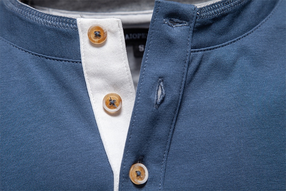 Homme Chemise en coton manche longue Couleur Pleine Frais Quotidien Occasionnel Boutons Henley École Entraînement Extérieur Toutes saisons Gris foncé Blanche Bleu T-shirt Henley de 2025 ? $32.99 –P27