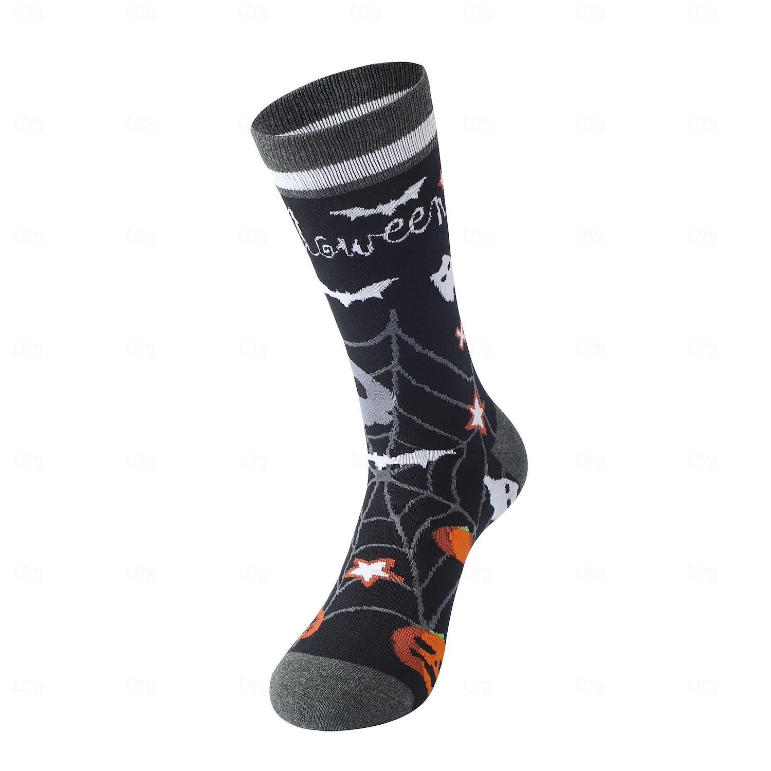 Calcetines de algodón de Halloween, calcetines casuales de media pantorrilla que absorben la humedad con diseño de calabaza, medias de estilo urbano unisex de gran tamaño y de moda. 2025 - $7.99 –P4