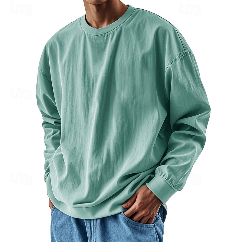 Miesten T-paita T-paidat Pitkähihainen paita Pitkähihainen Tiukka pyöreä kaula-aukko Kevät Syksy Tavallinen Muoti Suunnittelija Perus Perinteinen Loma Katu Bile Viini Musta Valkoinen Top T-paita 2025 - $27.99 –P8