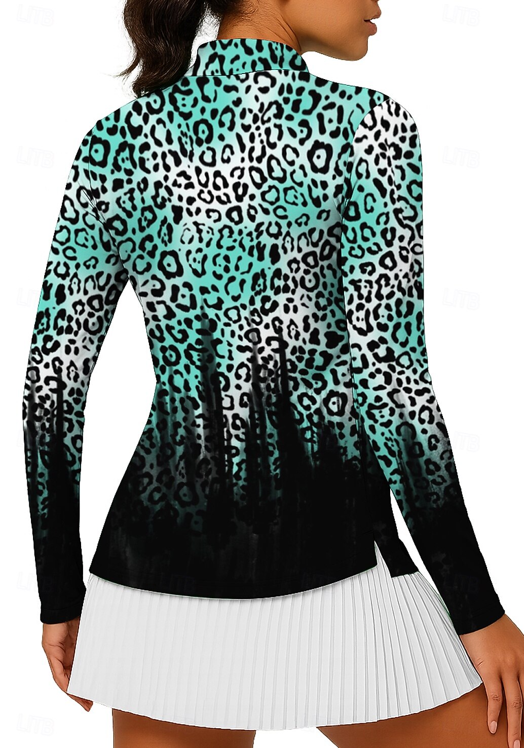 Dámské Leopard Spád Topy Turistická polokošile Tenisové tričko Dlouhý rukáv Tisk Čtvrtletní zip Pullover Ochrana proti UV záření Elastický Prodyšné Tenis Golf Pickleball Stojáček Límec na zip Tričko 2026 - $25.99 –P2