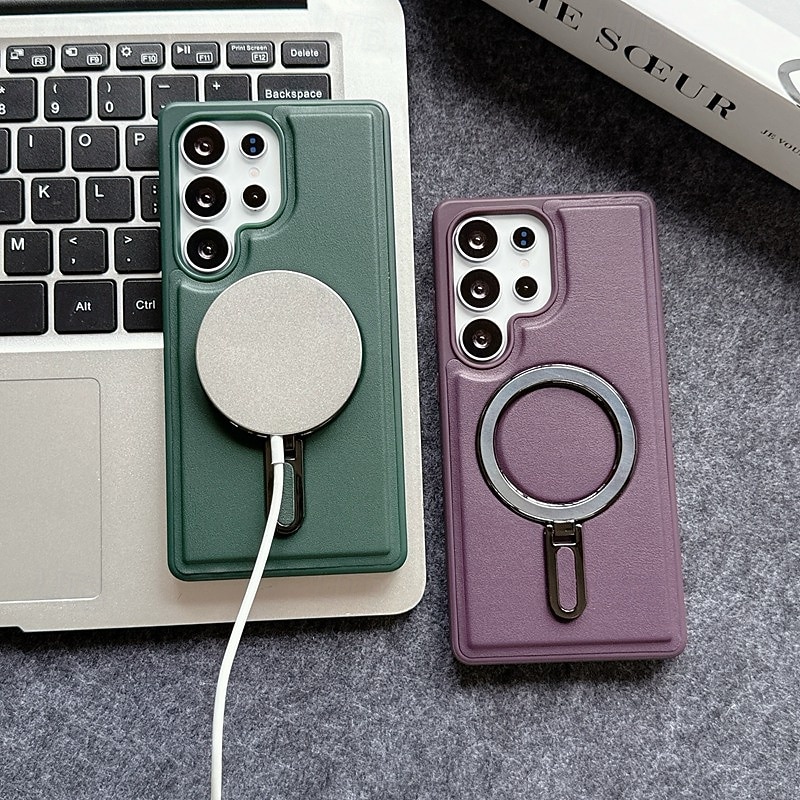 Phone Case For Samsung Galaxy S25 S25 Edge S24 S24 FE S23 Ultra Plus S22 Plus  Ultra Back Cover Magnetic Kickstand Shockproof Retro TPU PU Leather 2025 - $13.99 –P1