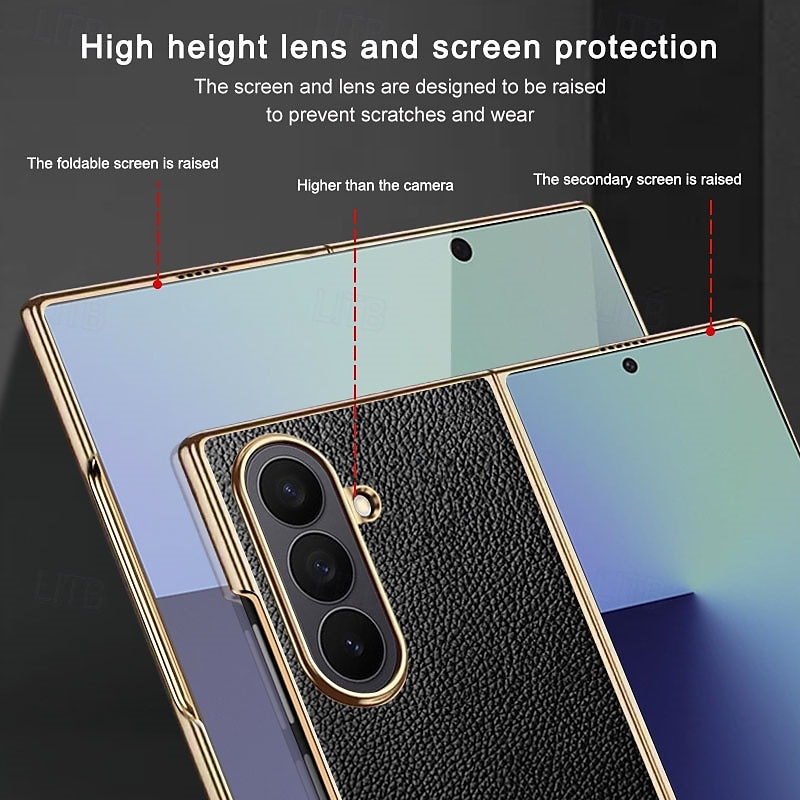 телефон Кейс для Назначение SSamsung Galaxy Z-образный сгиб 7 Z-сгиб 6 Z Fold 5 Z Fold 4 Кейс на заднюю панель Защита от удара Ретро ПК Кожа PU 2025 - $20.99 –P3