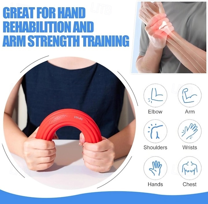 barra de flexoterapia, barra flexível para fisioterapia &barra de resistência para cotovelo de golfista, tendinite, pulso, dor no antebraço, melhora a força de preensão e alivia a dor de 2026 por $41.99 –P1