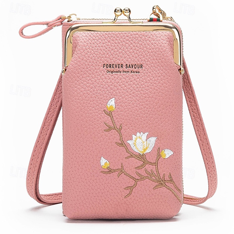 Portafoglio a tracolla da donna con porta cellulare, elegante mini borsa a tracolla ricamata, borsa da donna multifunzionale, piccola borsa a tracolla alla moda casual per l'uso quotidiano del 2025 a $17.49 –P8