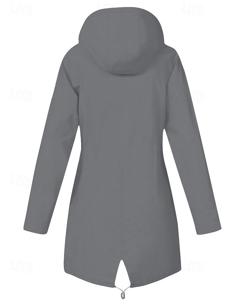 Mulheres Casaco com capuz Manter Quente Confortável Zíper Bolsos Moda Tecido Para Noite Casual / Diário Zíper Longo Com Capuz Normal Manga Longa agasalhos Branco Amarelo Vermelho Outono Inverno de 2025 por $33.99 –P8