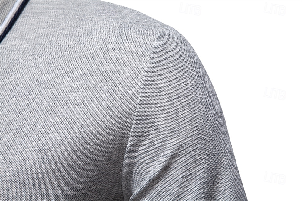 Hombre Polo Trabajo Negocio Cuello Vuelto Manga Larga Ocio Cómodo Plano Bloque de Color Puro Todas las Temporadas Ajuste regular Rojo rubí Negro Blanco Azul Marino Oscuro Gris claro Verde Ejército 2026 - $22.99 –P28
