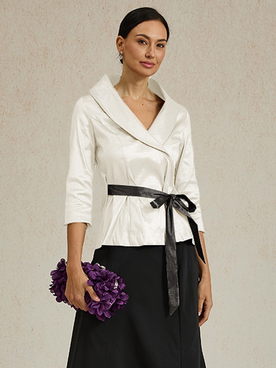 Femmes Hauts Élégants Hauts de soirée Élégant Occasionnel Col en V Noir Été Automne de 2025 ? $75.99 –P2