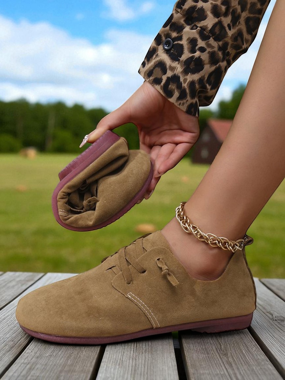 sapatilhas casuais femininas marrons com cadarço – sapatos leves e largos para caminhadas no campo, marrons e uso diário de 2025 por $19.99 –P5