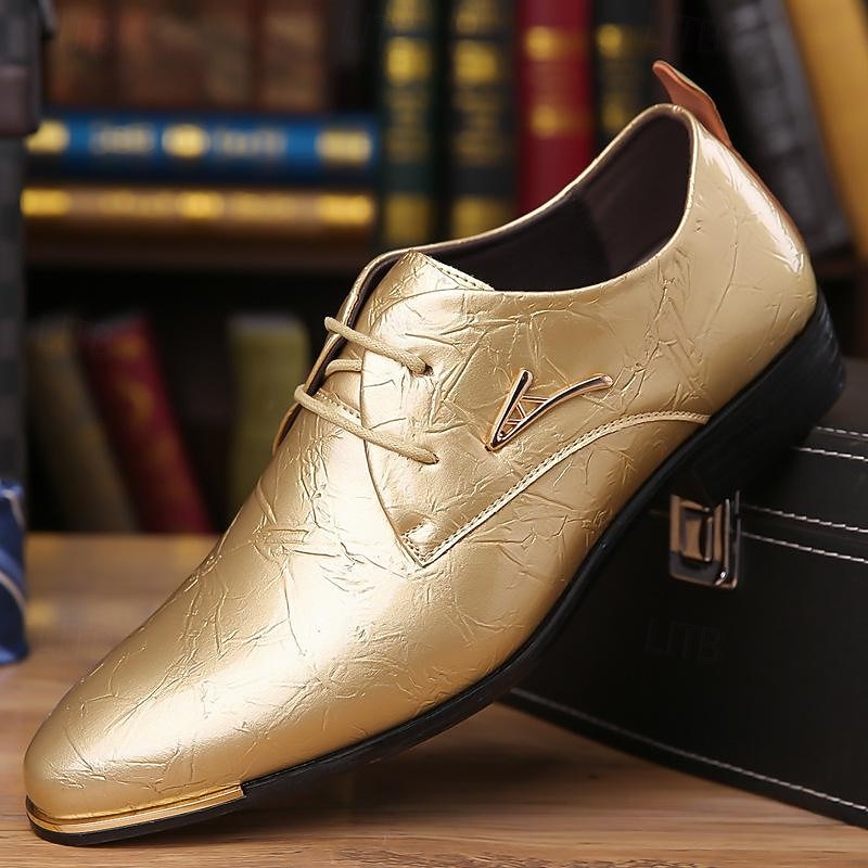 scarpe eleganti da uomo con lacci in vernice viola lucida – calzature formali audaci per feste e spettacoli teatrali del 2025 a $42.99 –P5