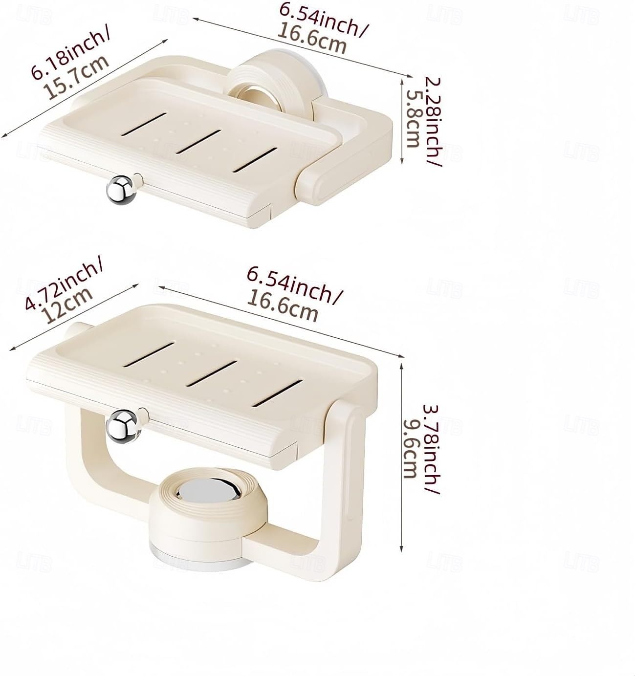 Wandgemonteerde zuignap roterende zeepbak met afvoer, niet-borende spons en zeeprek organizer, perfect voor douche, badkamer, bad en keukengootsteen 2025 - $13.99 –P19