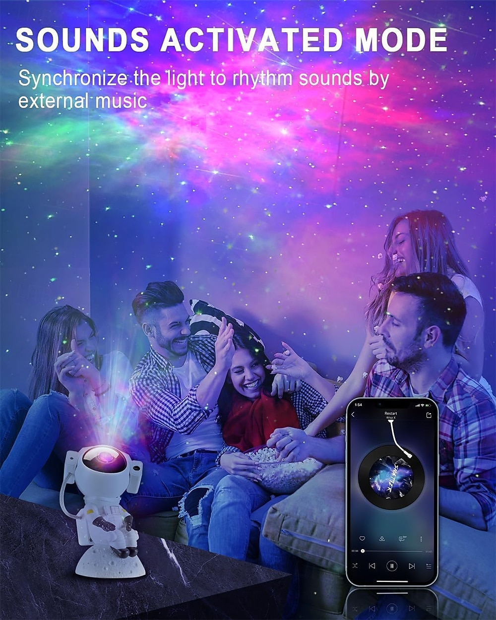 Astronaut Galaxy Projector Star Projector Night Light with Music Remote Control and 360 Adjustable Nebula Galaxy Light Projector for Bedroom Kids Gifts Party 2025 - $40.99 –P2