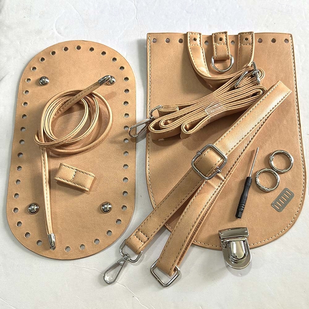 Kit fai da te per zaino in pelle intrecciata da 7 pezzi - set con fondo e patta per borsa in similpelle lavorata a maglia, con uncinetto e accessori - per adulti &adolescenti - perfetti per i del 2025 a $24.99 –P12